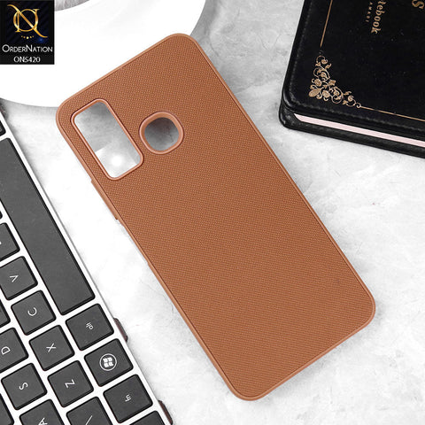 Tecno Spark 5 Cover - Brown - New Dotted Leather Texture Soft Borders Case