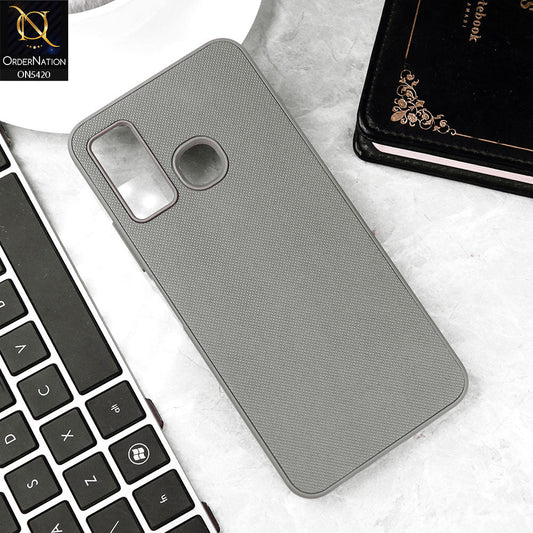 Infinix Hot 9 Pro Cover - Gray - New Dotted Leather Texture Soft Borders Case