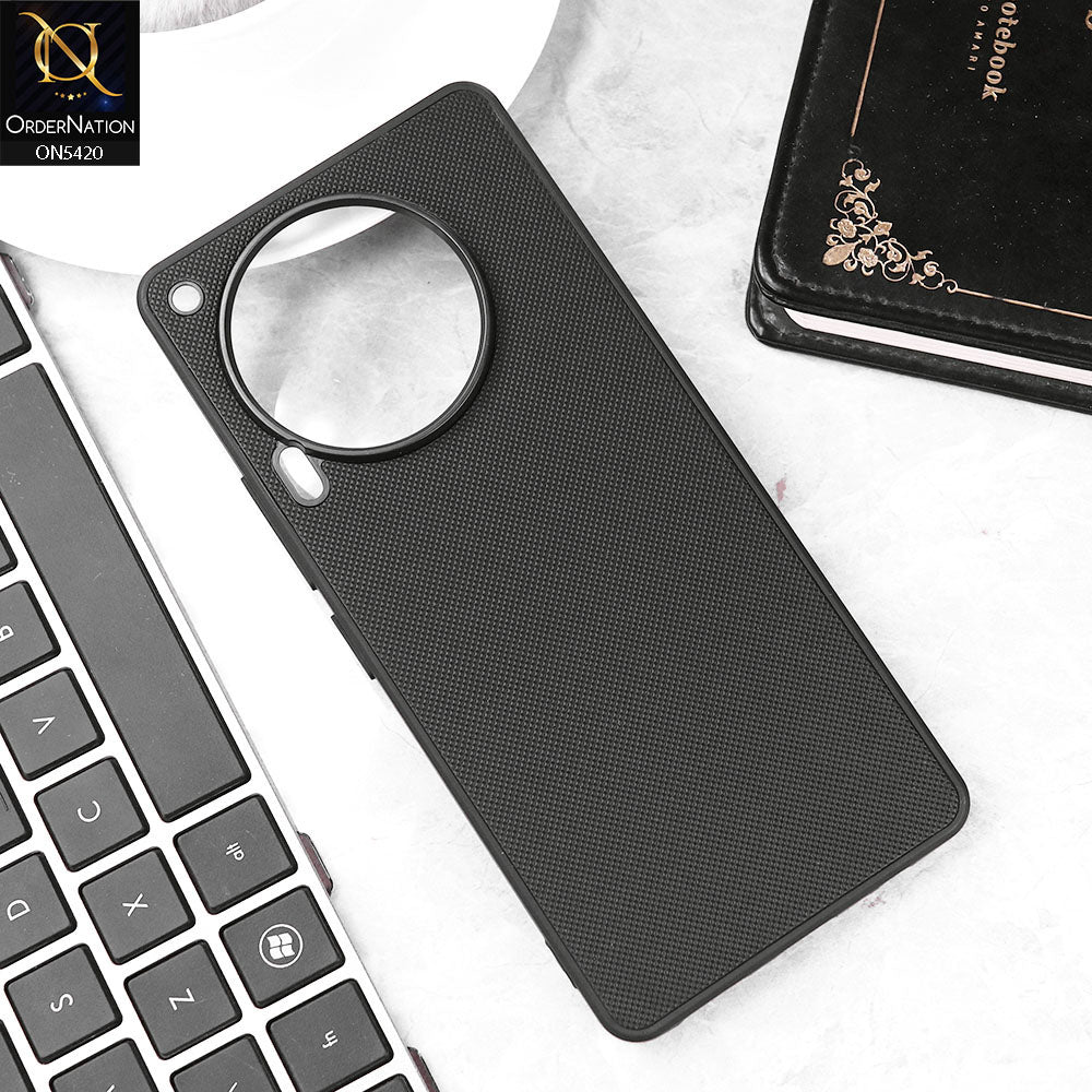 Tecno Camon 30 Cover - Black - New Dotted Leather Texture Soft Borders Case