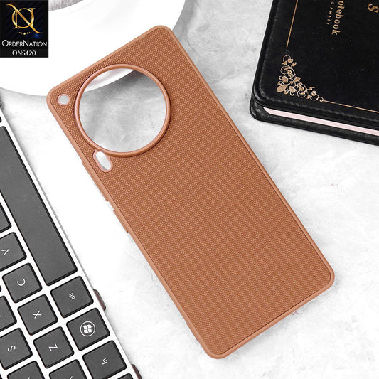 Tecno Camon 30 Cover - Brown - New Dotted Leather Texture Soft Borders Case