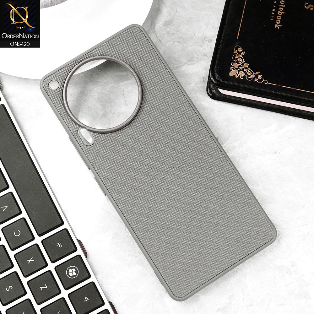 Tecno Camon 30 Cover - Gray - New Dotted Leather Texture Soft Borders Case