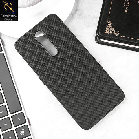 Oppo F11 Cover - Black - New Dotted Leather Texture Soft Borders Case