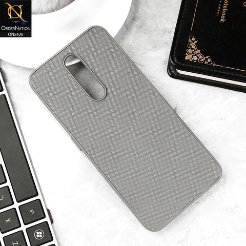 Oppo F11 Cover - Gray - New Dotted Leather Texture Soft Borders Case