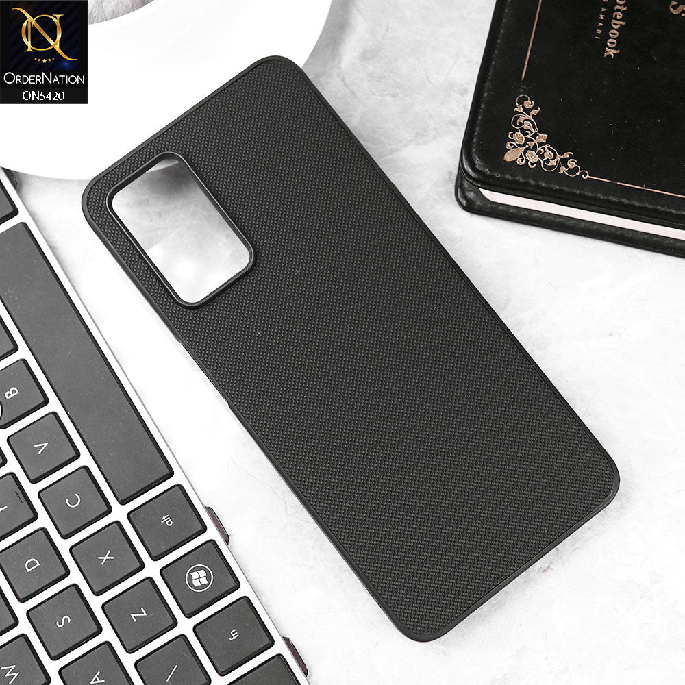 Oppo Reno 6 Lite Cover - Black - New Dotted Leather Texture Soft Borders Case