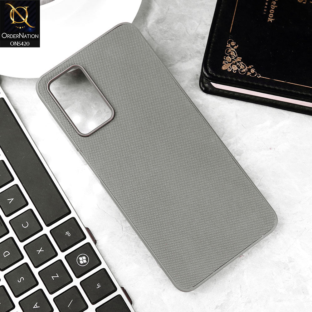 Oppo A95 Cover - Gray - New Dotted Leather Texture Soft Borders Case