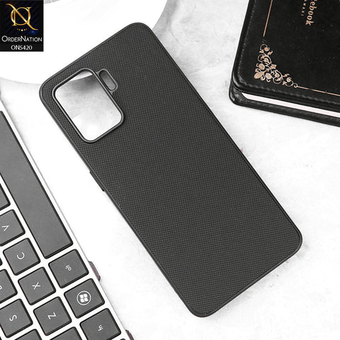 Oppo A94 Cover - Black - New Dotted Leather Texture Soft Borders Case