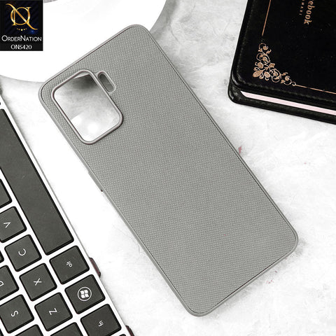 Oppo F19 Pro Cover - Gray - New Dotted Leather Texture Soft Borders Case