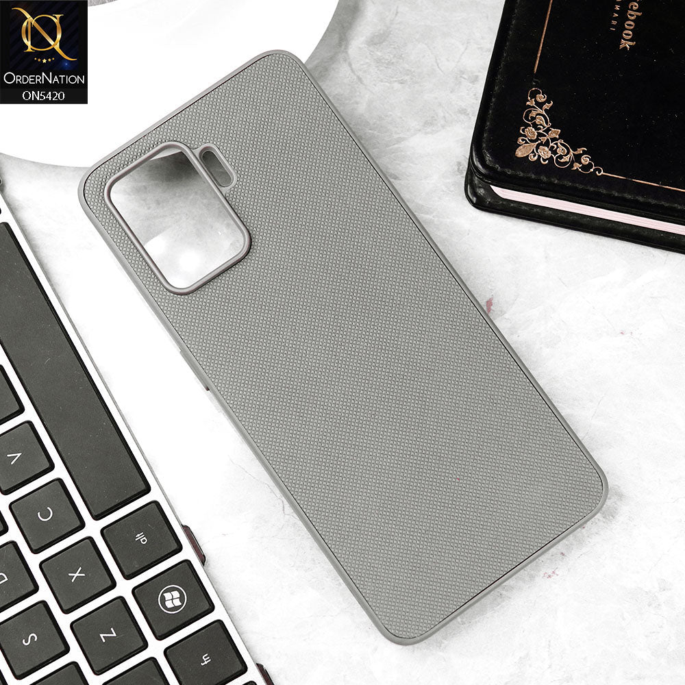 Oppo A94 Cover - Gray - New Dotted Leather Texture Soft Borders Case