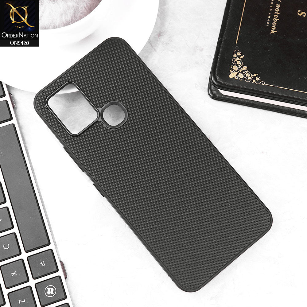 Infinix Hot 10 Cover - Black - New Dotted Leather Texture Soft Borders Case