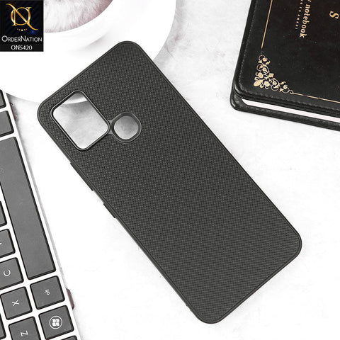 Infinix Hot 10 Cover - Black - New Dotted Leather Texture Soft Borders Case
