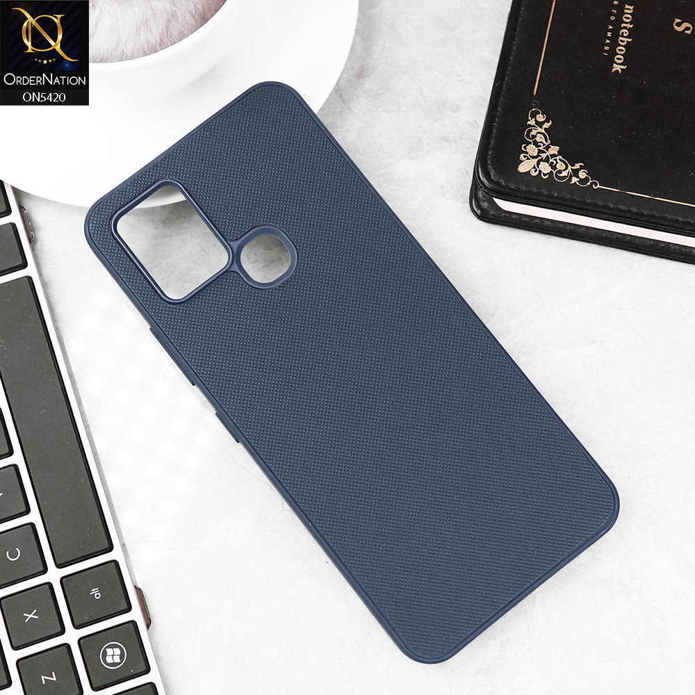 Infinix Hot 10 Cover - Blue - New Dotted Leather Texture Soft Borders Case