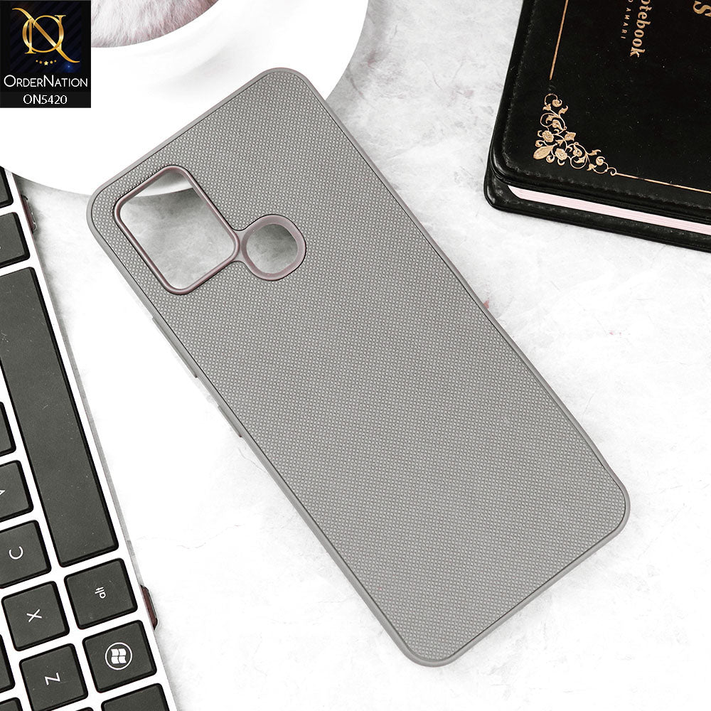 Infinix Hot 10 Cover - Gray - New Dotted Leather Texture Soft Borders Case
