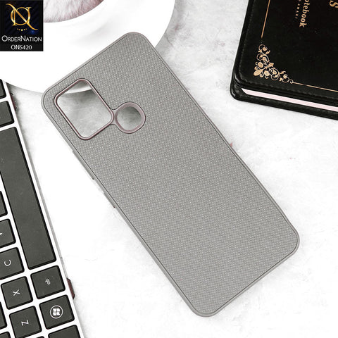 Infinix Hot 10 Cover - Gray - New Dotted Leather Texture Soft Borders Case