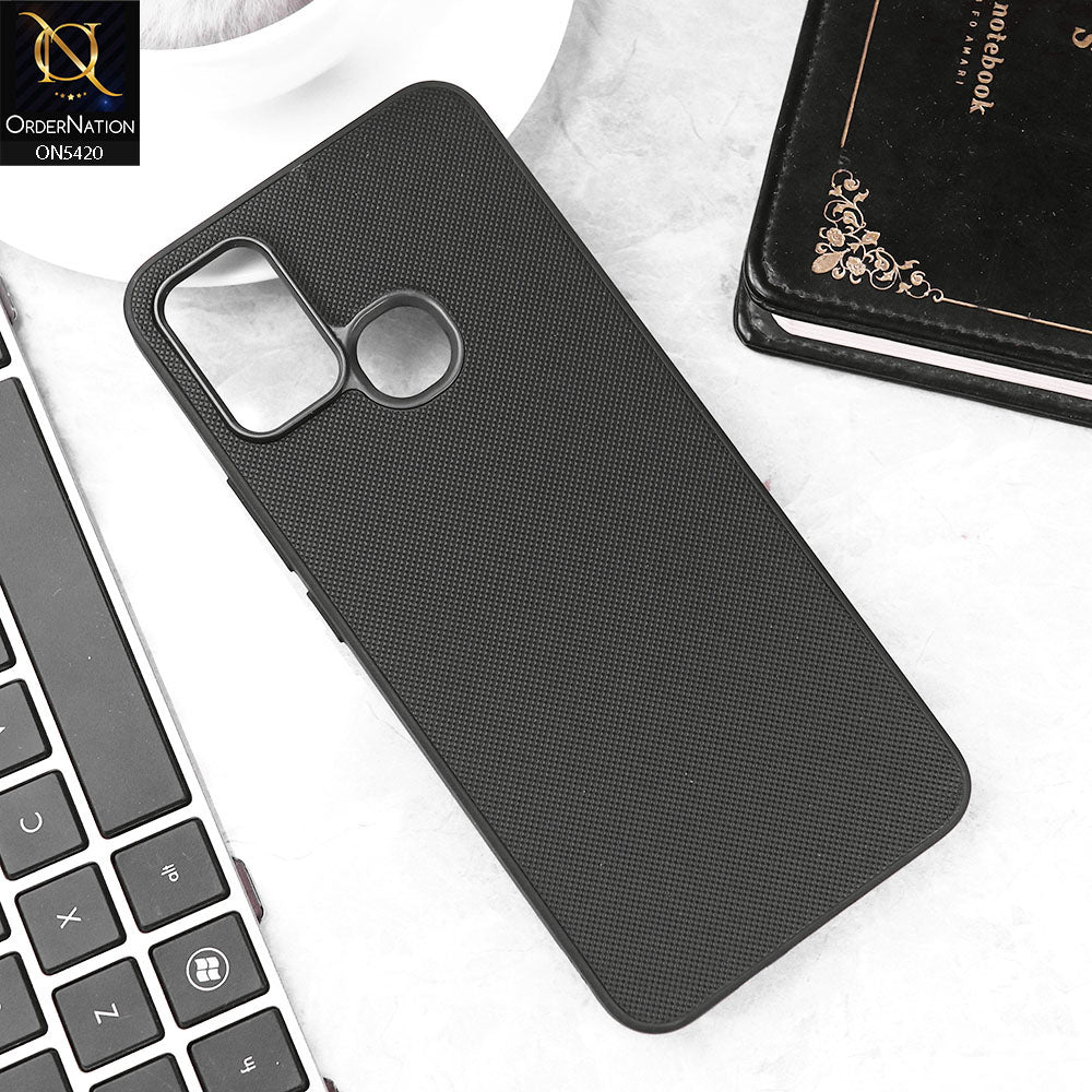 Infinix Hot 9 Play Cover - Black - New Dotted Leather Texture Soft Borders Case