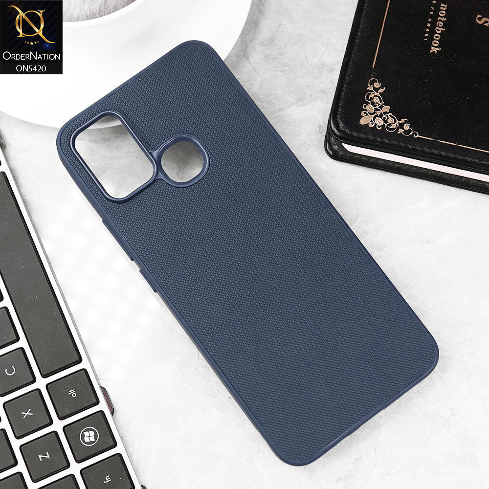 Infinix Hot 10 Play Cover - Blue - New Dotted Leather Texture Soft Borders Case