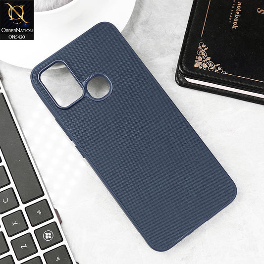 Infinix Hot 10 Play Cover - Blue - New Dotted Leather Texture Soft Borders Case