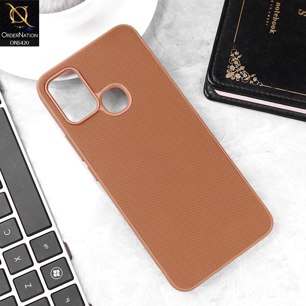 Infinix Hot 11 Play Cover - Brown - New Dotted Leather Texture Soft Borders Case