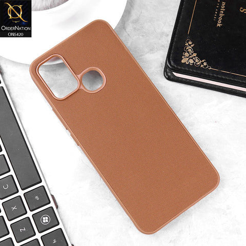 Infinix Hot 11 Play Cover - Brown - New Dotted Leather Texture Soft Borders Case