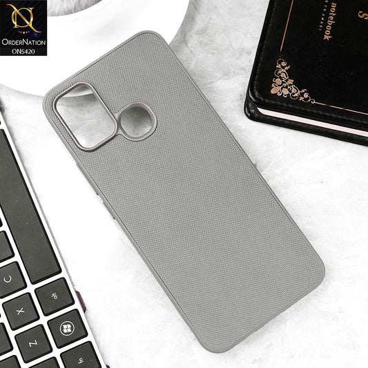 Infinix Hot 10 Play Cover - Gray - New Dotted Leather Texture Soft Borders Case