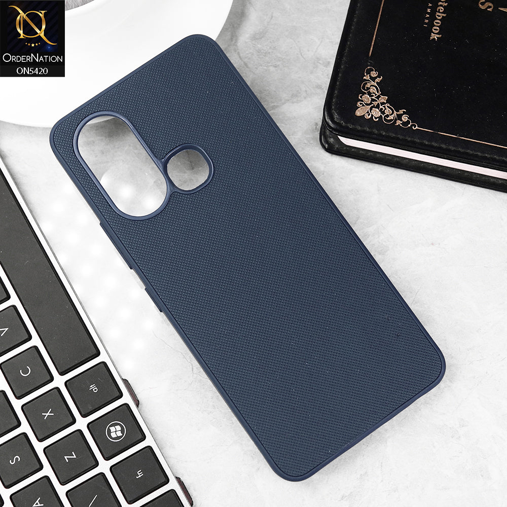 Infinix Hot 11s Cover - Blue - New Dotted Leather Texture Soft Borders Case