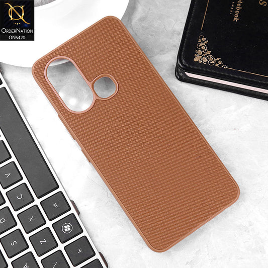 Infinix Hot 11s Cover - Brown - New Dotted Leather Texture Soft Borders Case