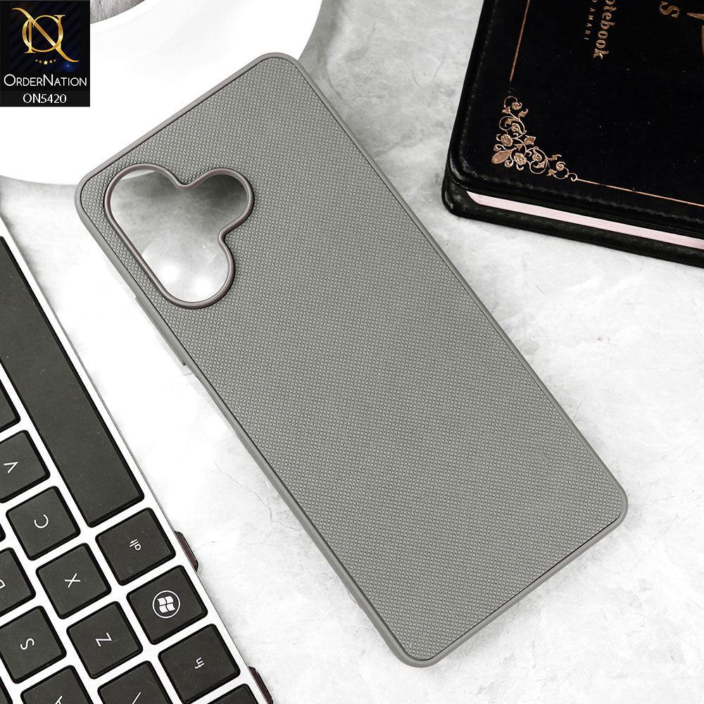 Infinix Hot 30 Cover - Gray - New Dotted Leather Texture Soft Borders Case