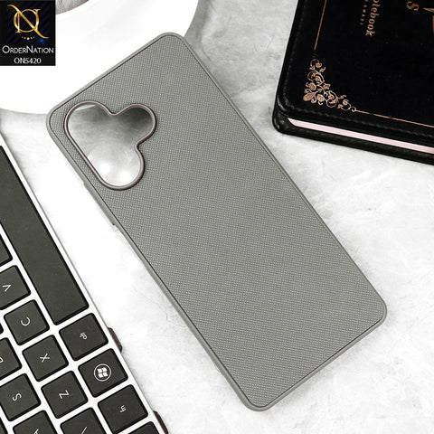 Infinix Hot 30 Cover - Gray - New Dotted Leather Texture Soft Borders Case