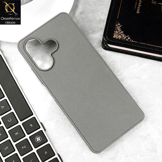 Infinix Hot 30i Cover - Gray - New Dotted Leather Texture Soft Borders Case
