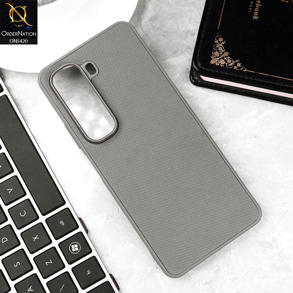 Infinix Hot 50 4G Cover - Gray - New Dotted Leather Texture Soft Borders Case