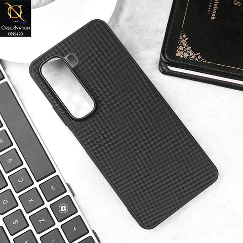 Infinix Hot 50 Pro Cover - Black - New Dotted Leather Texture Soft Borders Case