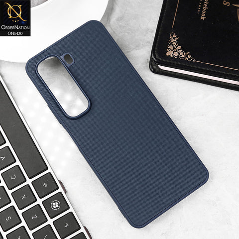 Infinix Hot 50 Pro Cover - Blue - New Dotted Leather Texture Soft Borders Case