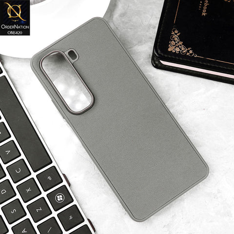 Infinix Hot 50 Pro Cover - Gray - New Dotted Leather Texture Soft Borders Case