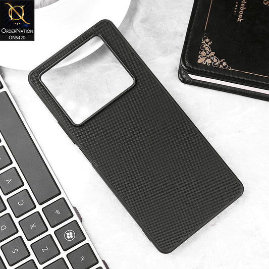 Infinix Note 40 Pro Cover - Black - New Dotted Leather Texture Soft Borders Case