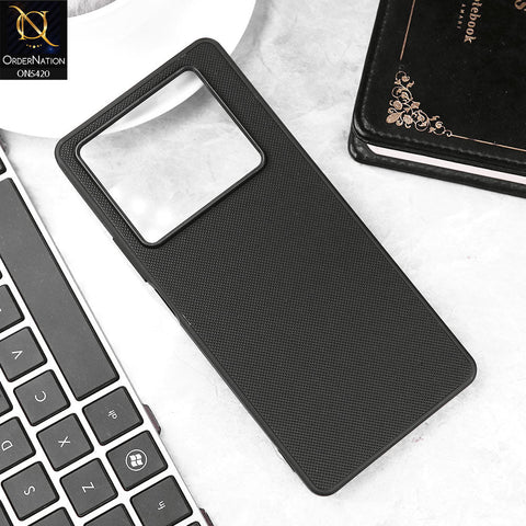 Infinix Note 40 Pro Cover - Black - New Dotted Leather Texture Soft Borders Case