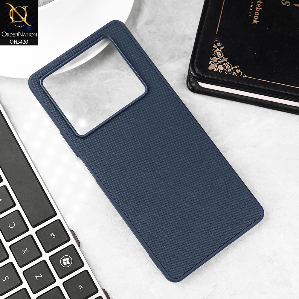 Infinix Note 40 Pro Plus Cover - Blue - New Dotted Leather Texture Soft Borders Case