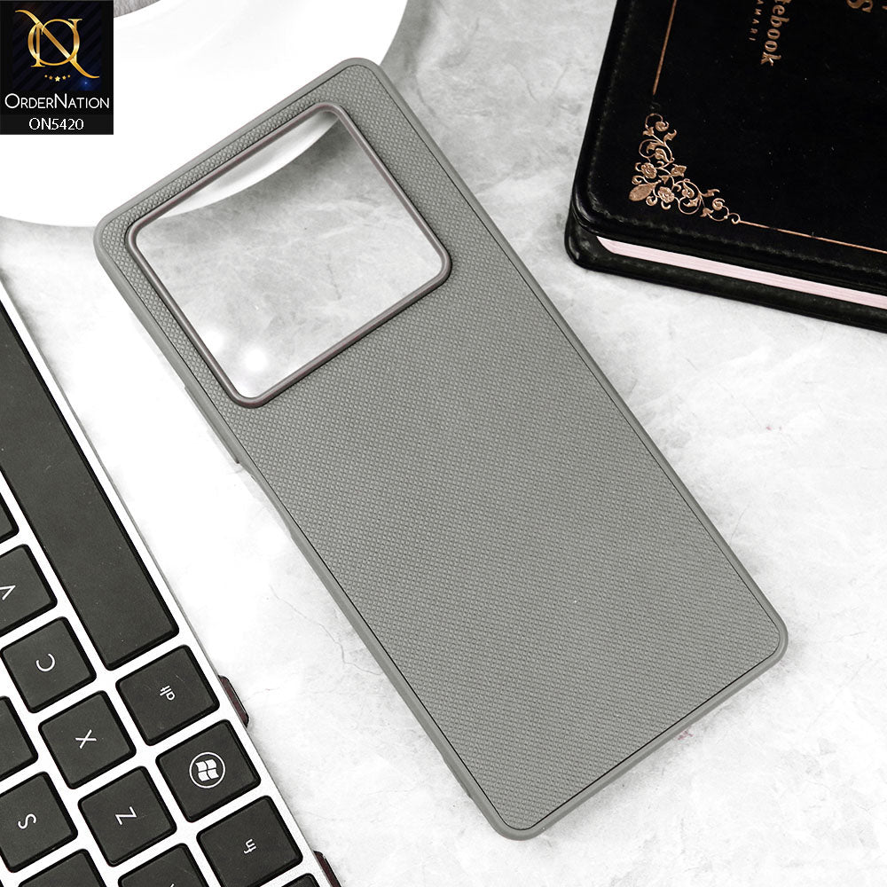 Infinix Note 40 Pro Plus Cover - Gray - New Dotted Leather Texture Soft Borders Case