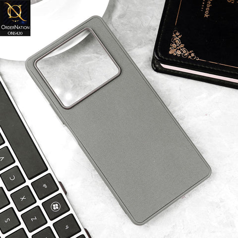 Infinix Note 40 Pro Plus Cover - Gray - New Dotted Leather Texture Soft Borders Case