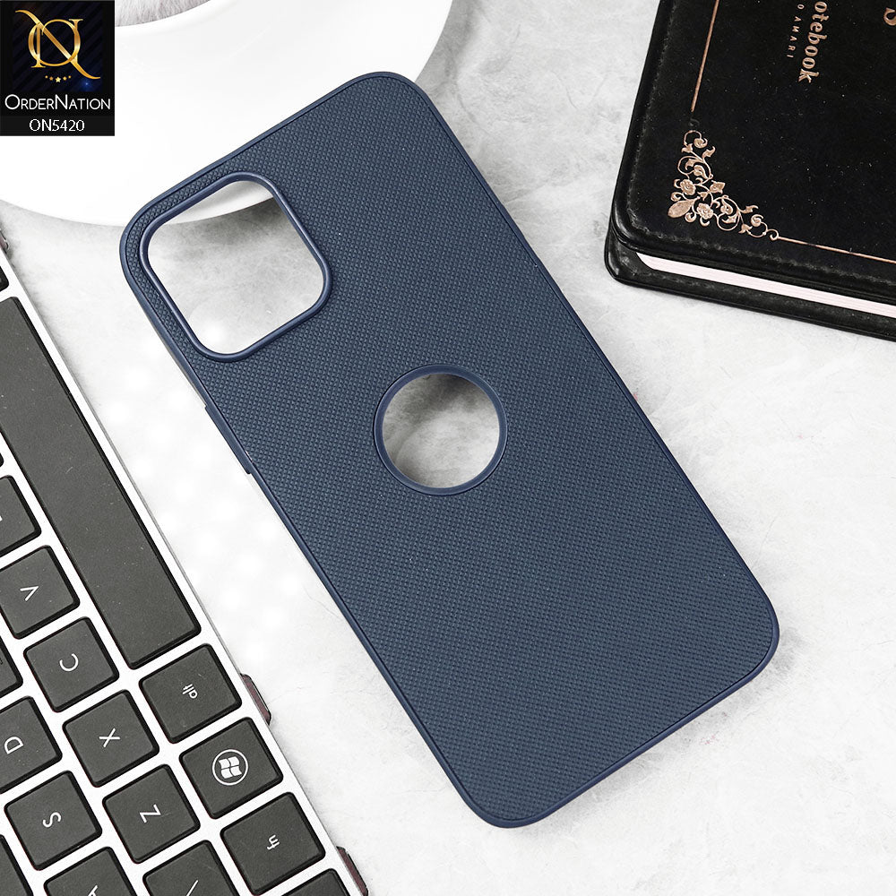iPhone 12 Pro Max Cover - Blue - New Dotted Leather Texture Soft Borders Case