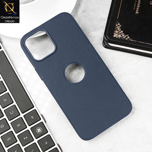 iPhone 12 Pro Max Cover - Blue - New Dotted Leather Texture Soft Borders Case