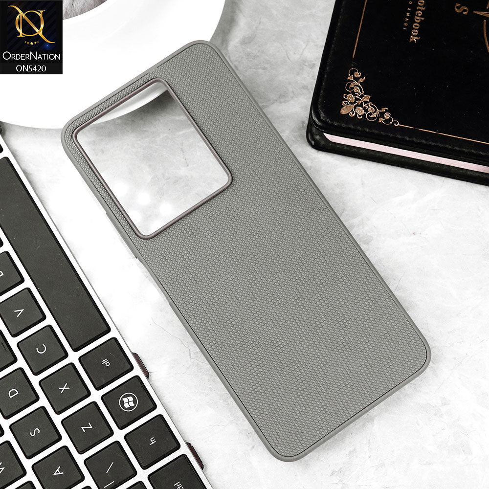 Infinix Note 30 Cover - Gray - New Dotted Leather Texture Soft Borders Case