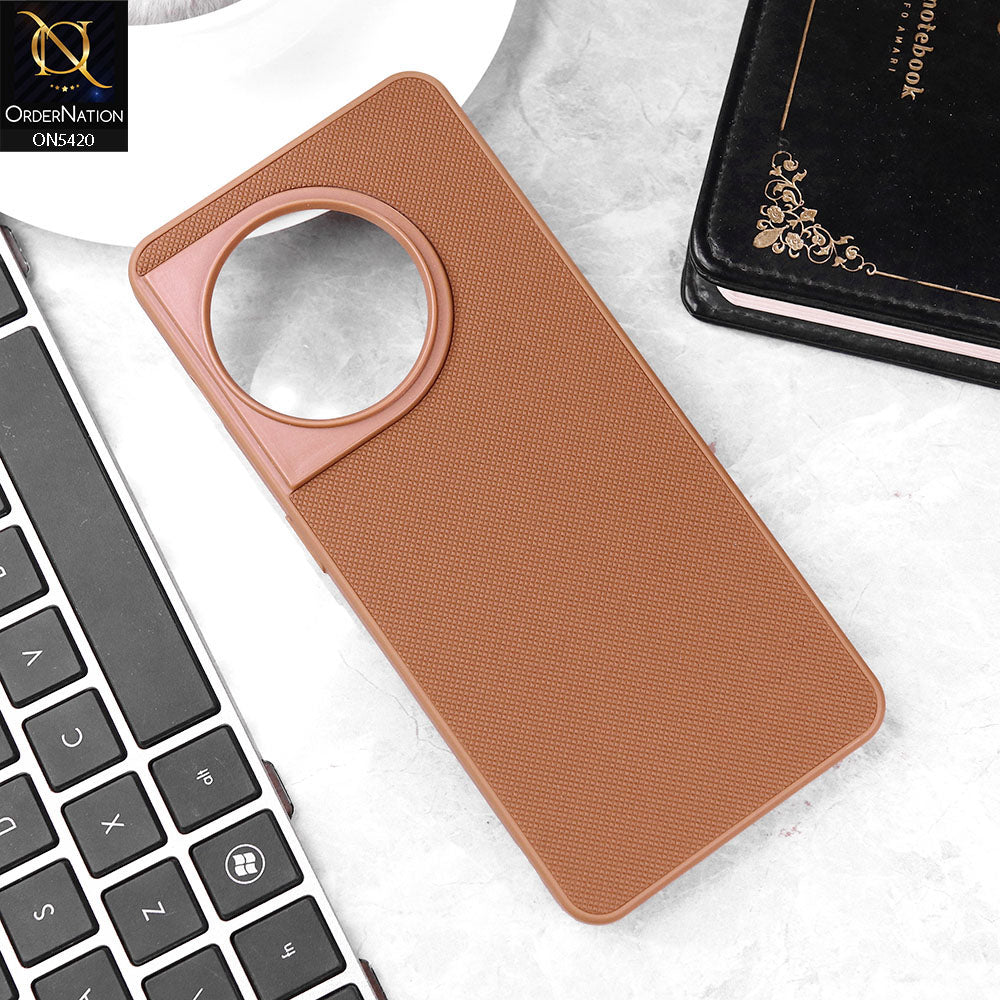 OnePlus 11R Cover - Brown - New Dotted Leather Texture Soft Borders Case