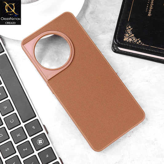 OnePlus Ace 2 Cover - Brown - New Dotted Leather Texture Soft Borders Case