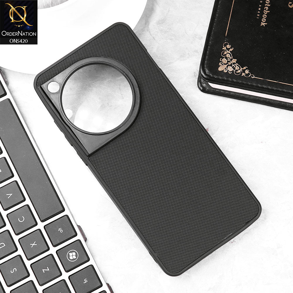 OnePlus 12 Cover - Black - New Dotted Leather Texture Soft Borders Case
