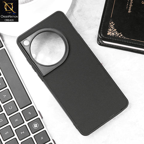 OnePlus 12 Cover - Black - New Dotted Leather Texture Soft Borders Case