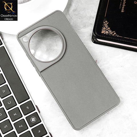OnePlus 12 Cover - Gray - New Dotted Leather Texture Soft Borders Case
