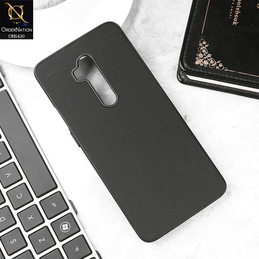 OnePlus 7 Pro Cover - Black - New Dotted Leather Texture Soft Borders Case