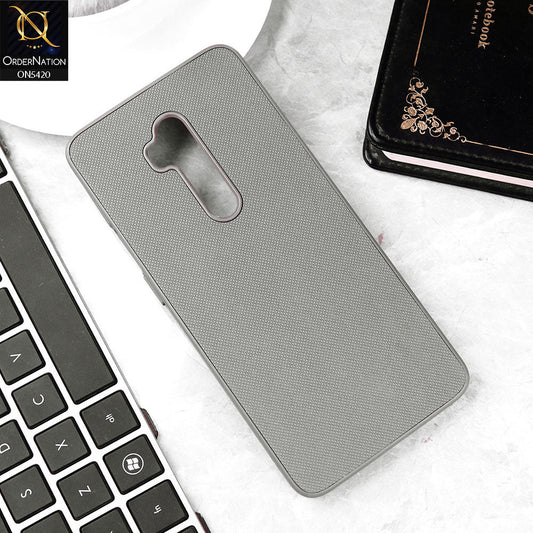 OnePlus 7 Pro Cover - Gray - New Dotted Leather Texture Soft Borders Case