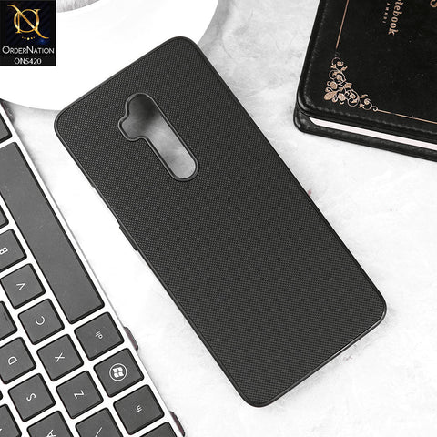 OnePlus 7T Pro 5G McLaren Cover - Black - New Dotted Leather Texture Soft Borders Case