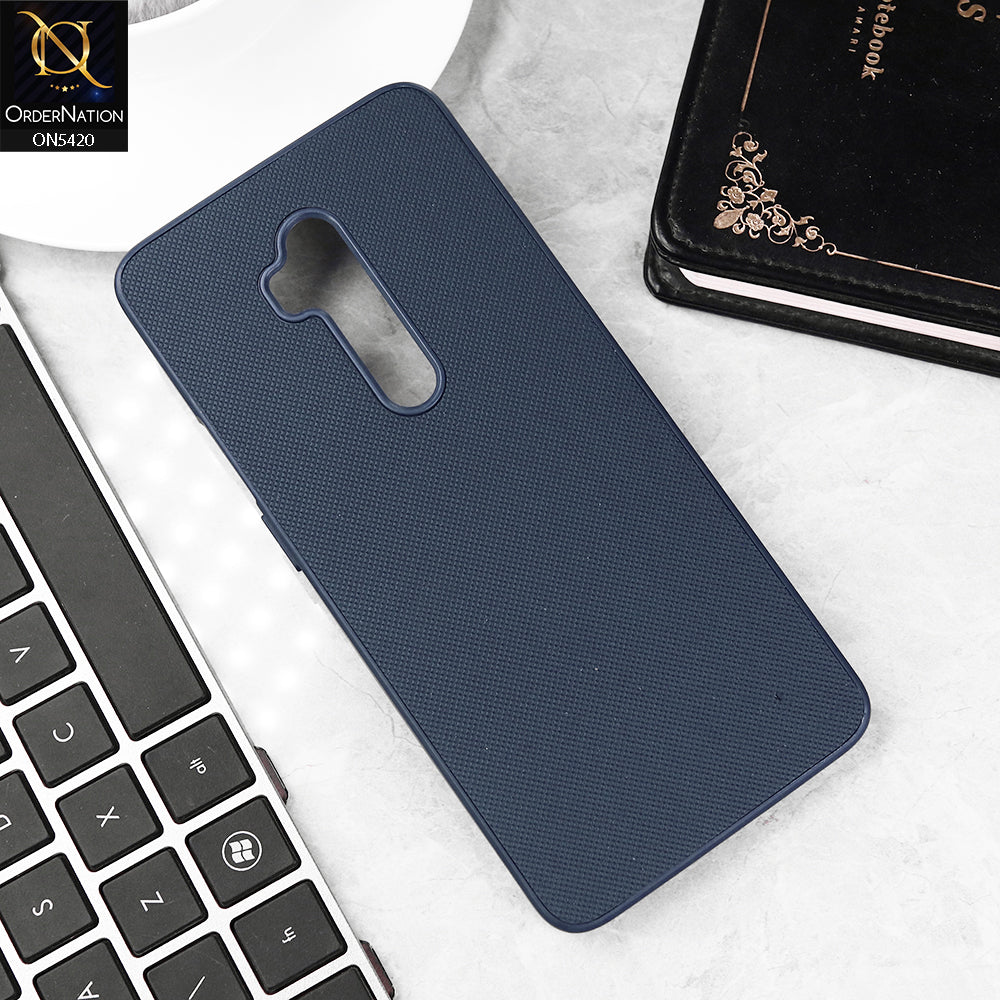 OnePlus 7T Pro 5G McLaren Cover - Blue - New Dotted Leather Texture Soft Borders Case