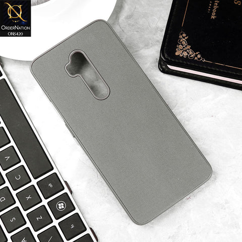 OnePlus 7T Pro 5G McLaren Cover - Gray - New Dotted Leather Texture Soft Borders Case